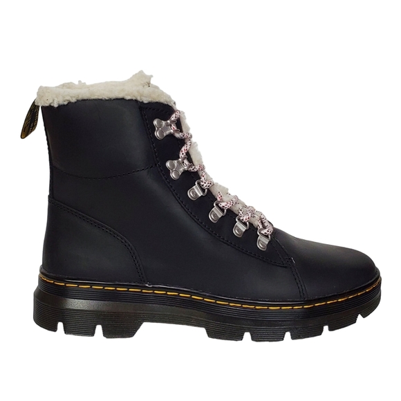 New Dr Martens combs faux fur shearling lined leather combat boots black winter - Picture 5 of 12